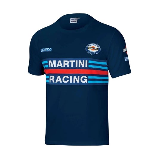 T-shirt Sparco Martini Racing – 95% Cotone 5% Elastane 170g, Patch Stampate