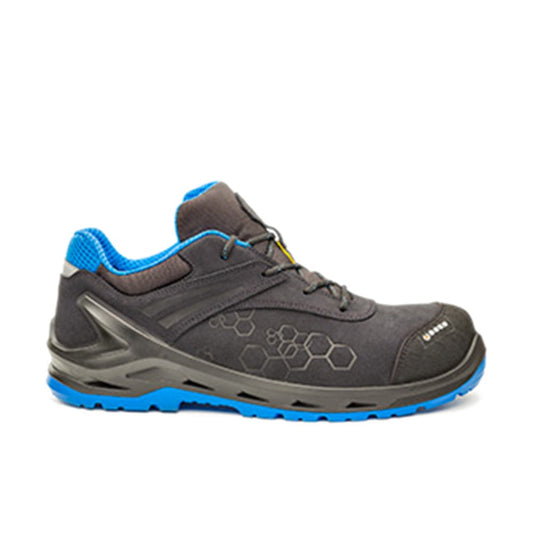 Scarpa Antinfortunistica Base I-Robox S3S ESD CI FO SR nel colore nero blu, ideale per cantieri e lavori all'aperto