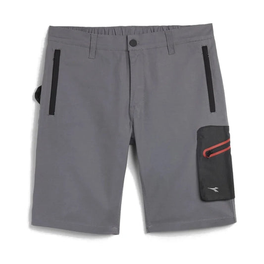 Bermuda da Lavoro Diadora Stretch nel colore grigio, ideale per lavoro in cantiere e officina nei mesi caldi