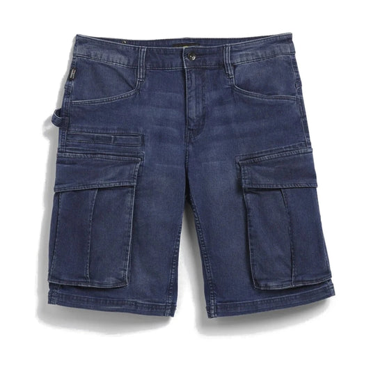Bermuda da Lavoro Diadora Stone Cargo Light – Denim 79% Cotone 20% Poliestere 1% Elastan (11 oz) con B-FIT Stretch, 3 Tasconi Laterali Cargo, Tasca Porta Martello, 2 Tasche Posteriori con Velcro