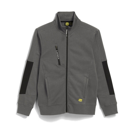Felpa da Lavoro Diadora Full Zip nel colore grigio, ideale per cantiere, officina e manutenzione