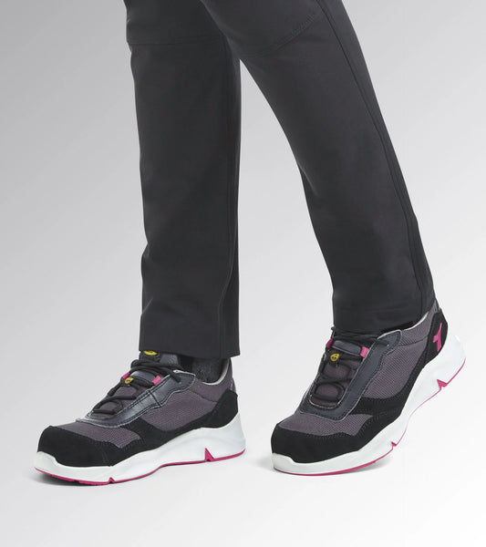 Scarpa Antinfortunistica Diadora Athena S1PL FO SR ESD – Scarpa da Lavoro per Donna in Pelle Crosta, Vitello Pieno Fiore e Mesh, Puntale Alluminio 200J, Fodera 3D Antimicrobica, Plantare PU Foam