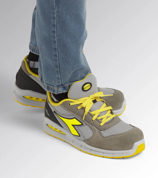 Scarpa Antinfortunistica Diadora Run Net S1 SRC – Crosta Scamosciata e Mesh, Net Breathing System by Geox, Puntale Alluminio 200J, K Sole, Fodera Nylon Ultra-Traspirante