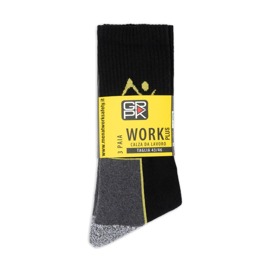 Calze da Lavoro GRPK Work nel colore nero, ideale per turni lunghi con scarpe antinfortunistiche