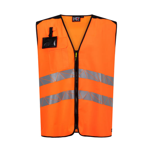 Gilet da Lavoro Alta Visibilità GRPK Flash HV – 100% Poliestere 200g, Classe 2 EN ISO 20471, Bande Rifrangenti Termosaldate, Tasca + Porta Badge