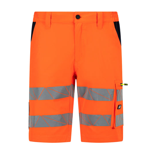 Bermuda da Lavoro Alta Visibilità GRPK Lumen HV – 92% Poliestere 8% Elastane 180g, Classe 1 EN ISO 20471, Bande Rifrangenti Termosaldate, 4 Tasche