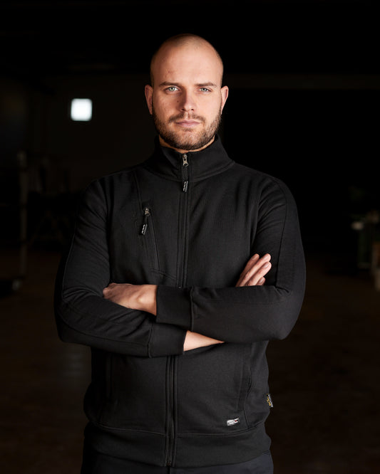 Felpa da lavoro GRPK zip intera resistente e confortevole