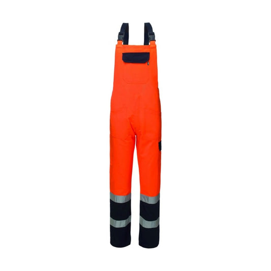 Salopette Alta Visibilità Rossini Hi-Vis A50130 nel colore arancione, ideale per lavori stradali e cantieri