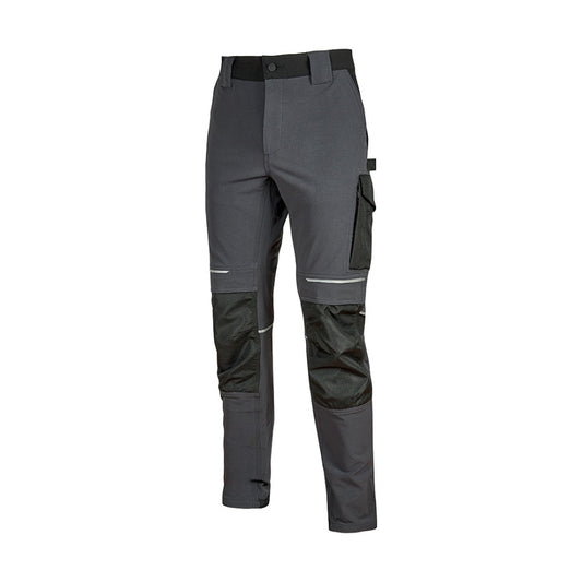 Pantalone da Lavoro U-Power Atom Slim Fit – 90% Nylon 10% Spandex, Tasca Porta Utensili, Vita Elasticizzata