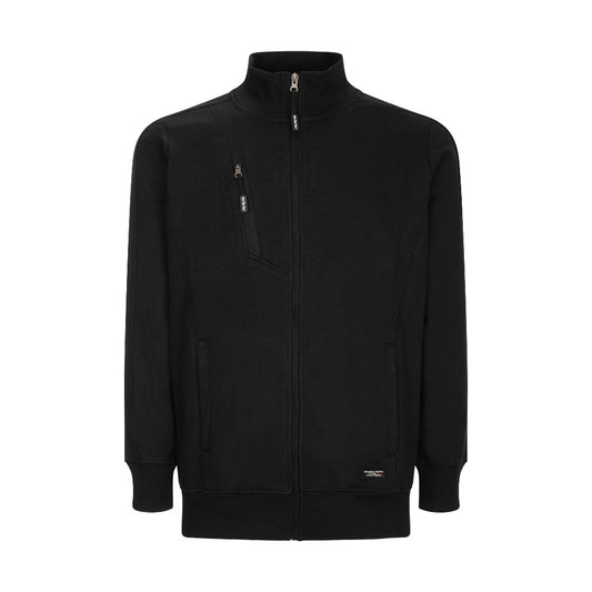 Felpa da Lavoro GRPK Full Zip nel colore nero, ideale per cantiere, officina e manutenzione