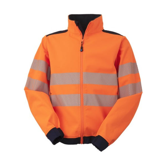 Giubbotto Softshell Alta Visibilità Rossini Byron HV nel colore arancione, ideale per lavori stradali e cantieri