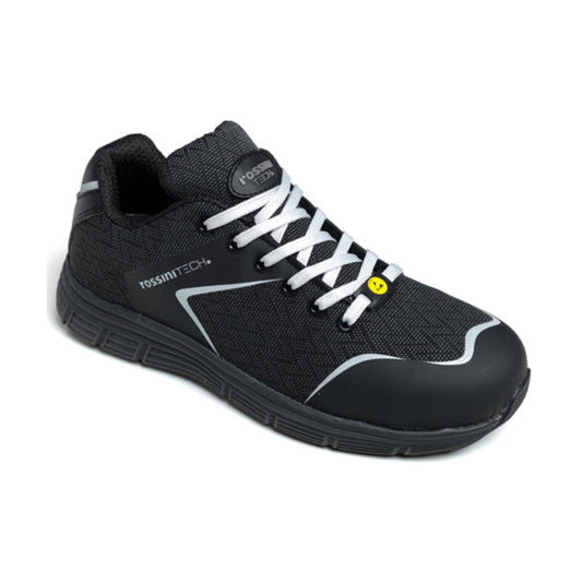 Scarpa Antinfortunistica Rossini Kripton S3S SR ESD nel colore nero, ideale per cantieri e lavori all'aperto
