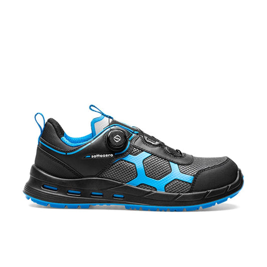 Scarpa Antinfortunistica Sottozero UFO Plus S3S FO SR ESD nel colore nero azzurro, ideale per cantieri e lavori all'aperto