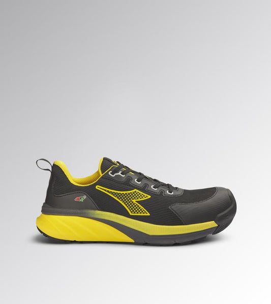Scarpa Antinfortunistica Diadora Vortex DA2 Low S3S SC SR HRO ESD nero giallo – vista laterale