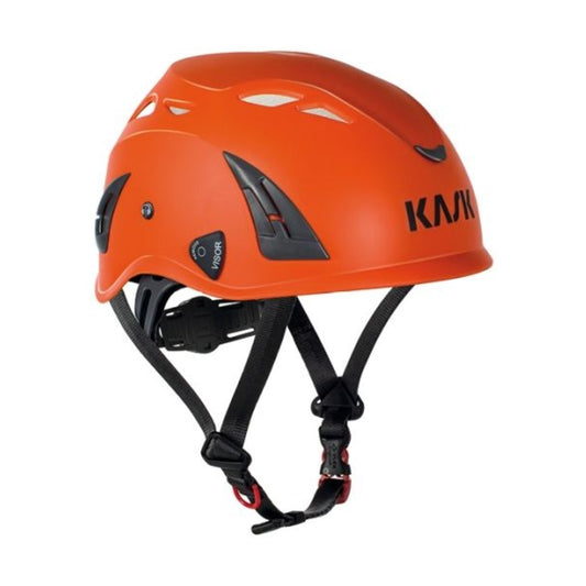 Caschetto da Lavoro Kask Plasma AQ nel colore arancione, ideale per cantieri e lavori in quota