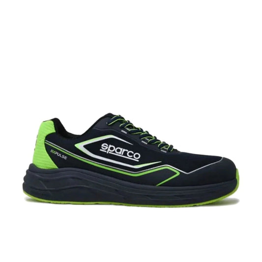 Scarpa Antinfortunistica Sparco Willen S1PS SR FO HRO SC nel colore blu verde, ideale per magazzino, logistica e industria