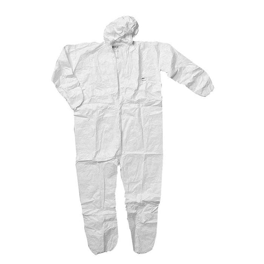 Tuta di Protezione DuPont Tyvek Classic Xpert CHF5 – DPI 3ª Categoria, Tessuto Tyvek 42g/mq, Tipo 5 UNI EN ISO 13982-1, Tipo 6 UNI EN ISO 13034, Antistatica EN 1149-5, Protezione Radioattiva EN 1073-2