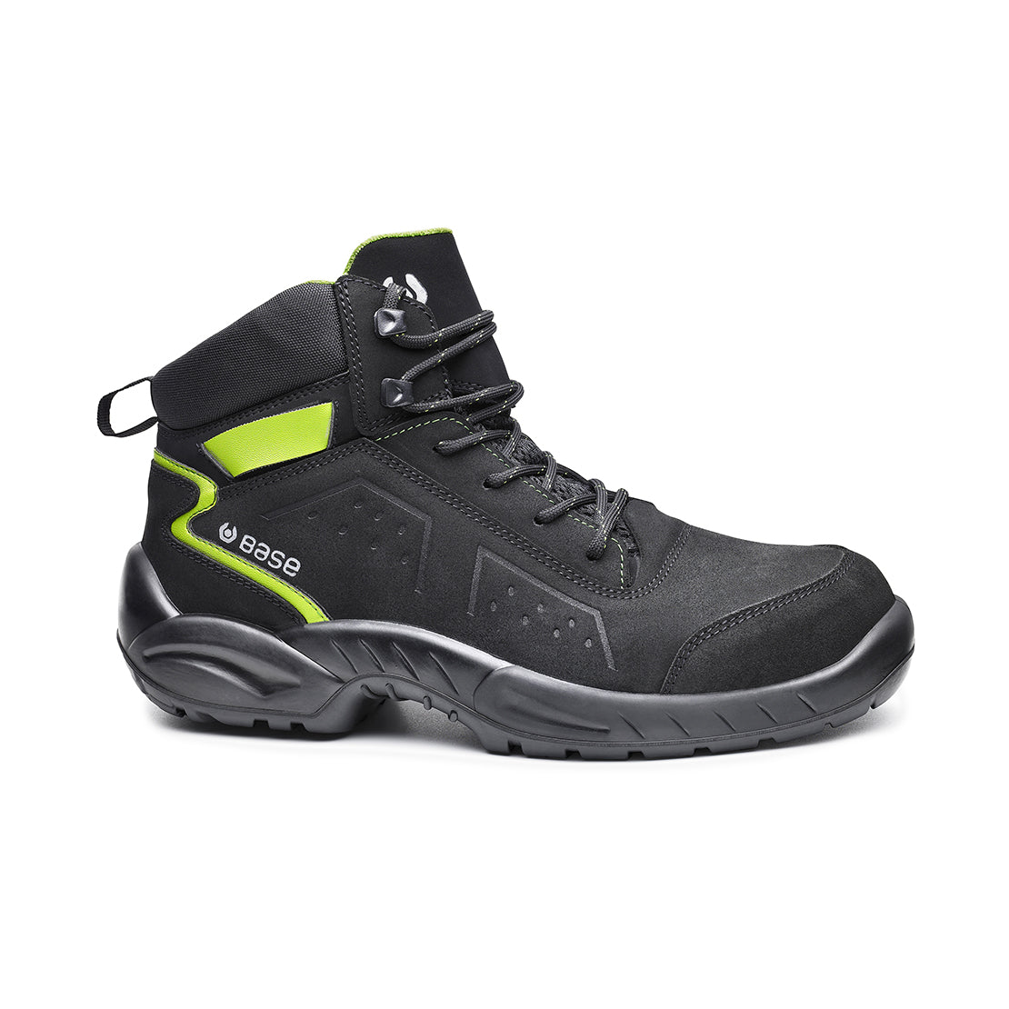 Scarpa Antinfortunistica Alta Base Chester Top S3S LG FO SR nero verde – vista laterale