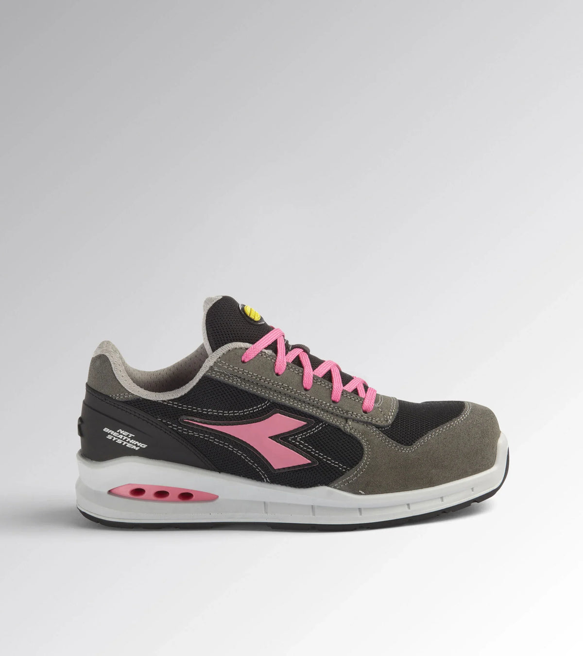 Scarpa Antinfortunistica Diadora Run A.Box Low S1PS FO SR ESD rosa – vista laterale