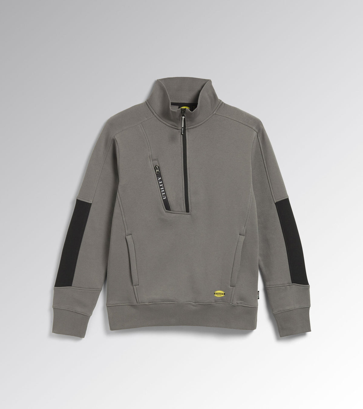 Felpa da Lavoro Diadora Mezza Zip grigio – vista frontale