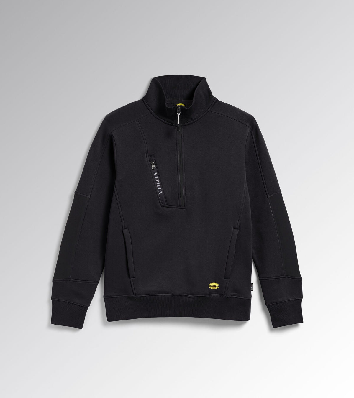 Felpa da Lavoro Diadora Mezza Zip nero – vista frontale