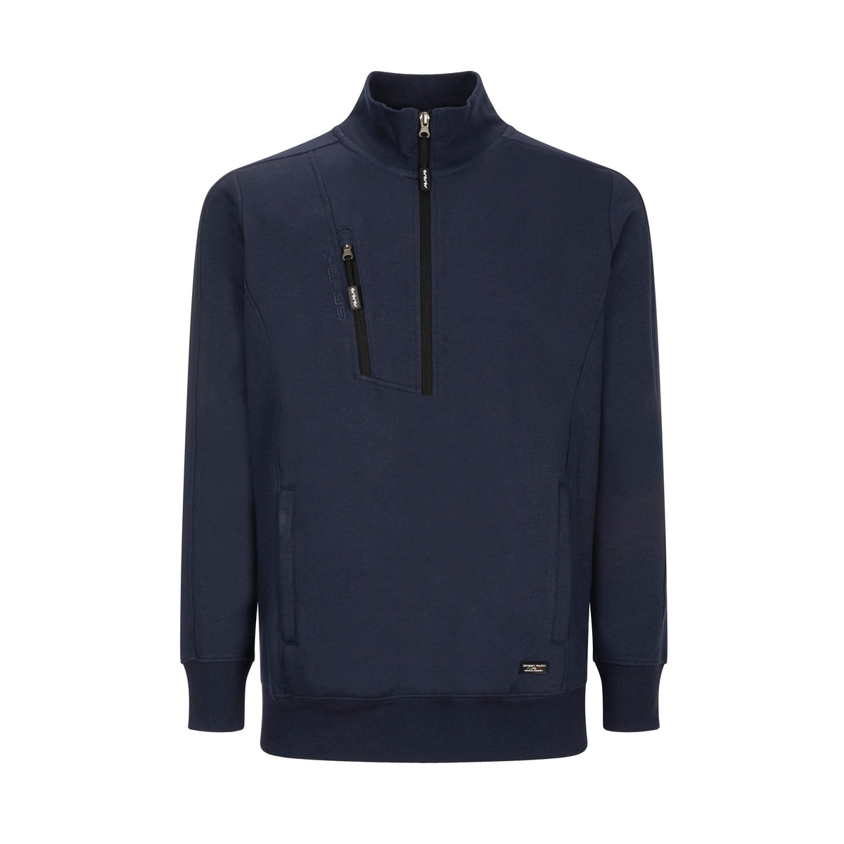 Felpa da Lavoro GRPK Zip Corta blu – vista frontale