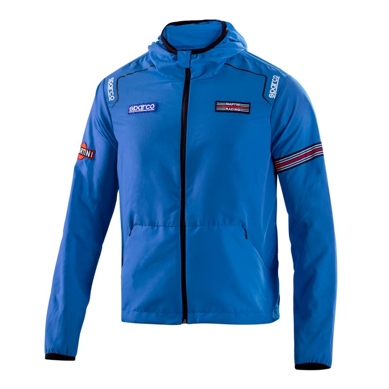 Giacca Antivento Sparco Martini Racing Wind Stopper azzurro – vista frontale