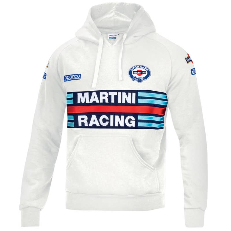 Felpa con Cappuccio Sparco Martini Racing Hoodie bianco – vista frontale
