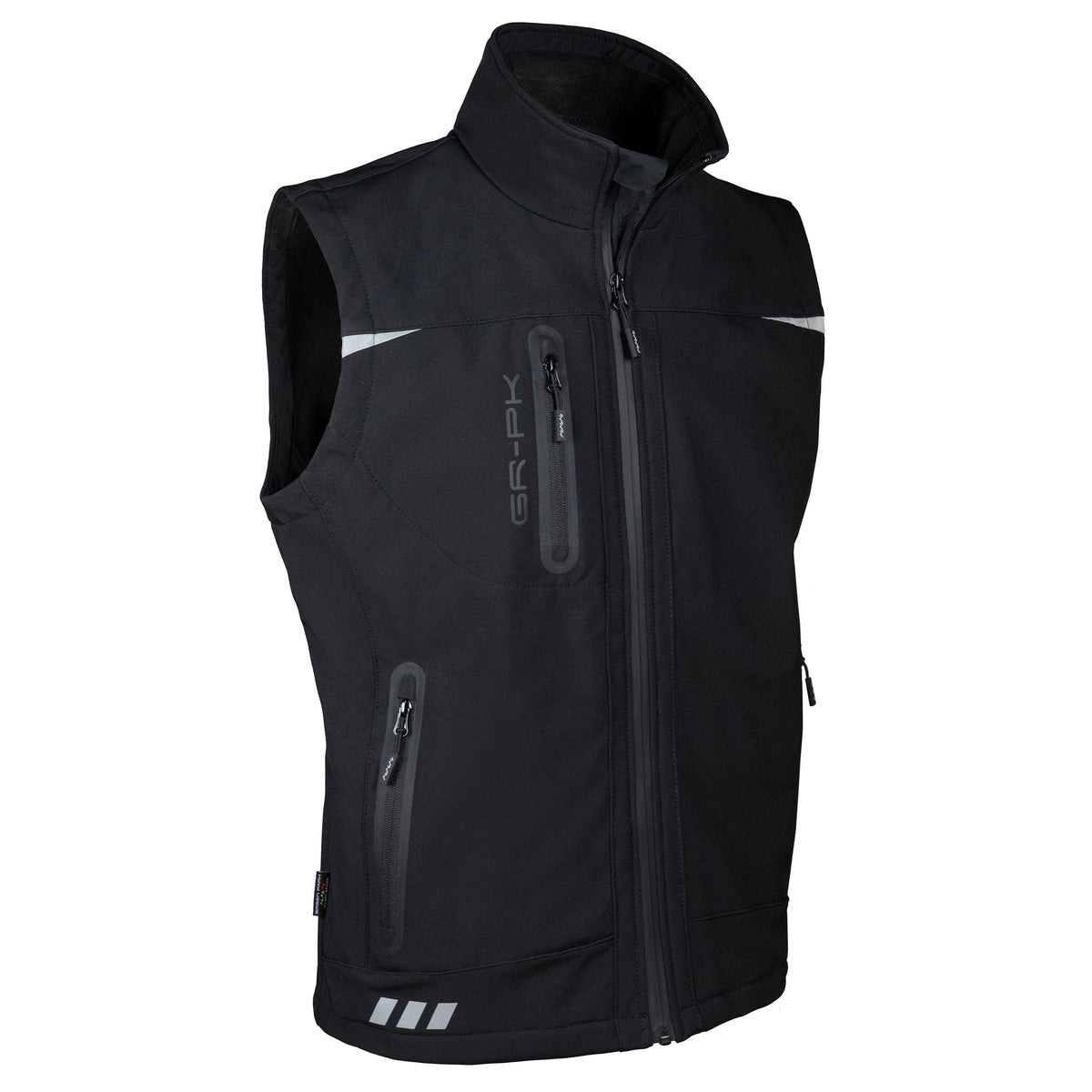 Gilet da Lavoro GRPK Softshell Tech Stretch nero – vista frontale