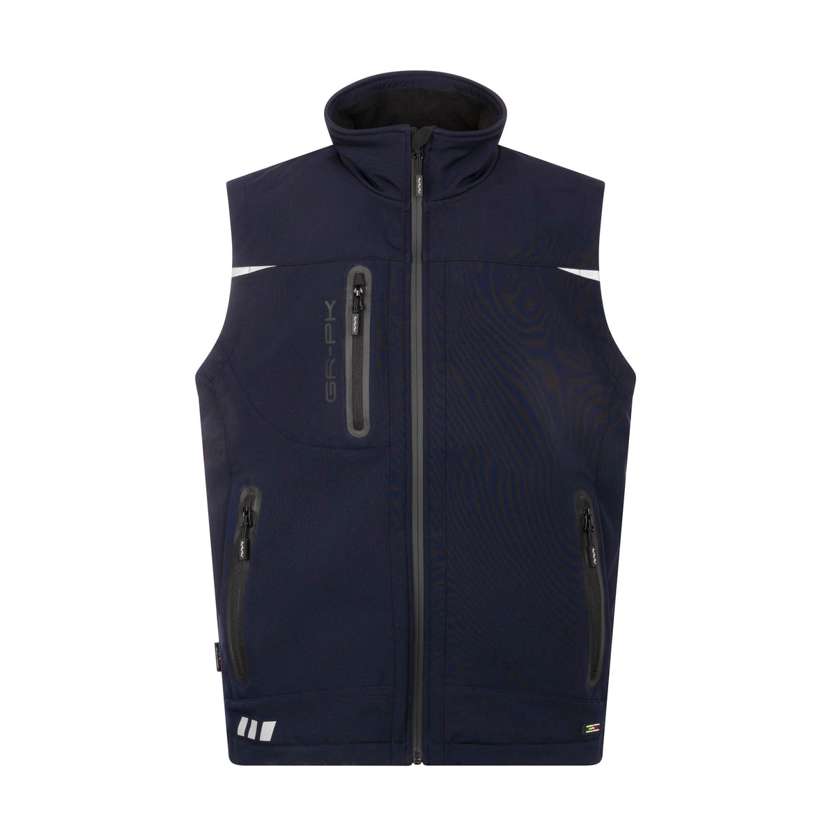 Gilet da Lavoro GRPK Softshell Tech Stretch blu – vista frontale