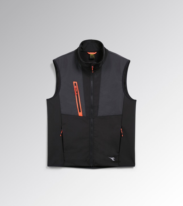 Gilet da Lavoro Diadora Softshell Hybrid nero – vista frontale