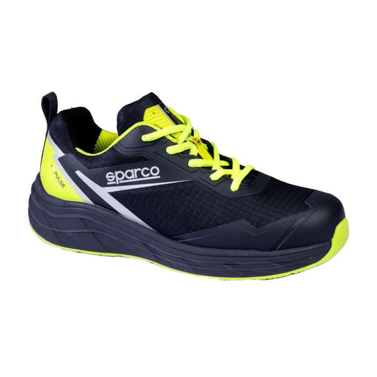 Scarpa Antinfortunistica Sparco George S3S SR FO HRO SC ESD – Stile Running, Tomaia Seamless RIP-STOP Resistente all’Acqua, Puntale Vetroresina 200J, Intersuola EVA Super Comfort, Battistrada Gomma FO+HRO, Secondo Paio Lacci Incluso